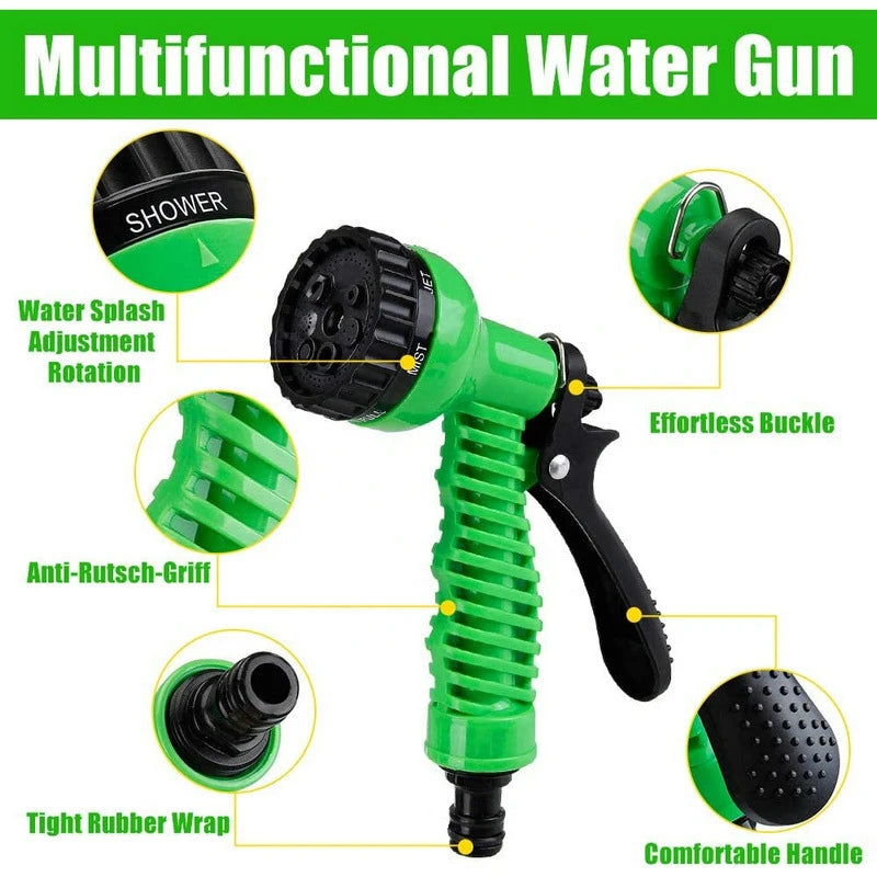 25FT-200FT Garden Hose Expandable Magic Water Pipe Home Garden Daily Watering Tools High-Pressure Car Wash Cleaning Water Gun