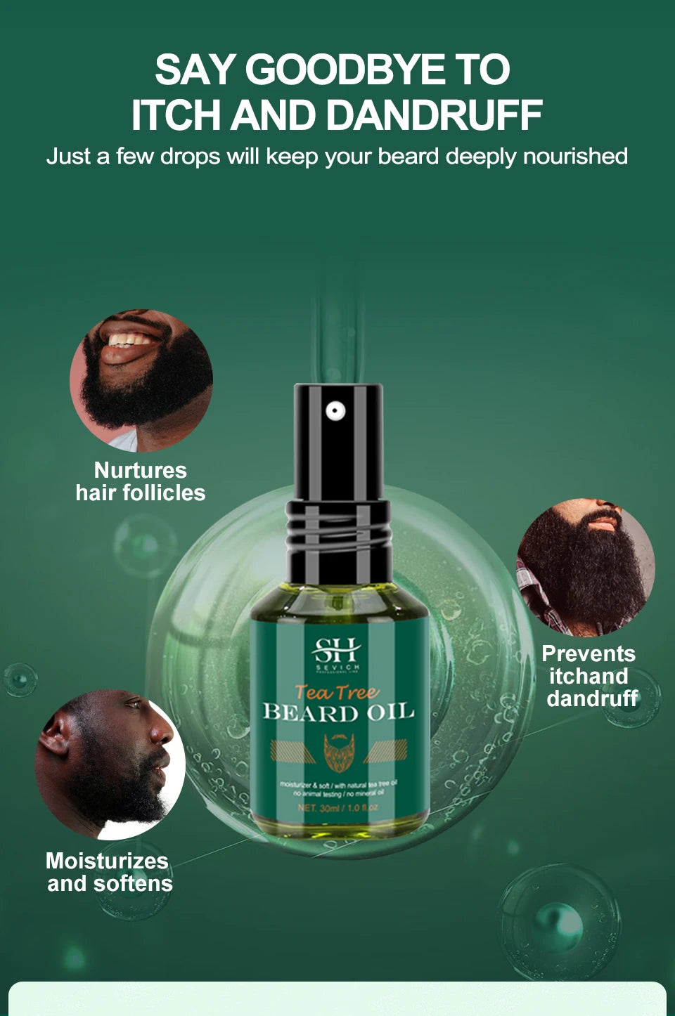 2023 Beard Growth Kit For Men Nourishing Moisturizing Moustache Growth Enhancer Oil Tea Tree Anti Hair Loss Shampoo Beard Care