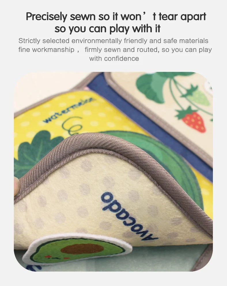 Montessori Busy Book Baby Early Education Book，Puzzle Toy, Animal Cognitive Fabric Book, Repeated Paste Book & Sensory toys