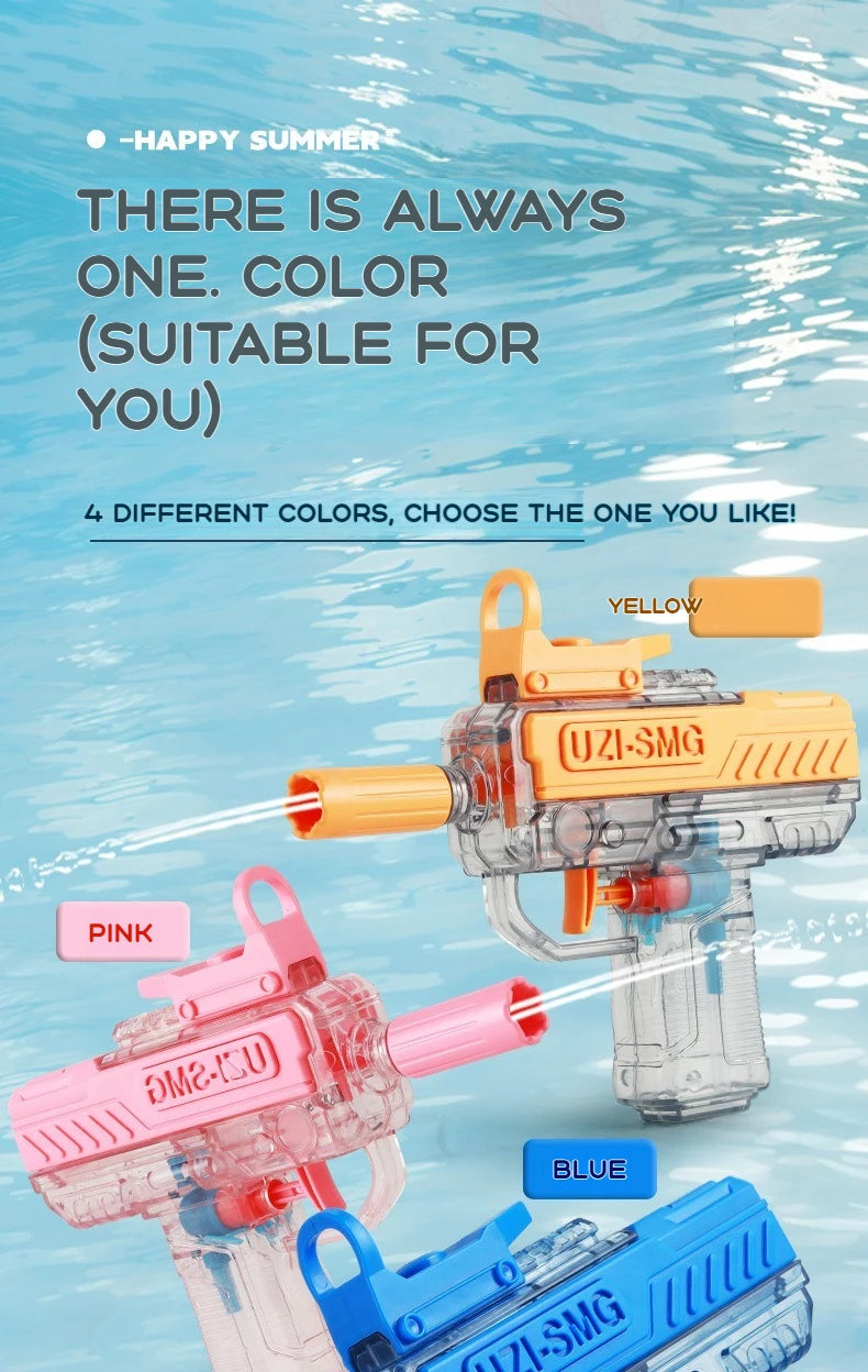 Summer UZI Water Gun non Electric Pistol High-pressure Full Automatic Shooting Water Beach Toy Gun For kid Adult birthday presen