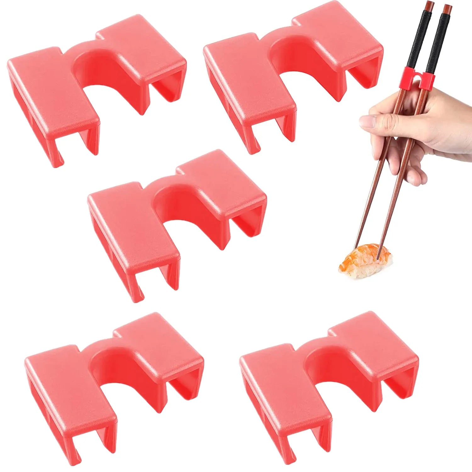 5PCS Training Chopsticks Replaceable Practice Chopsticks Plastic Non Slippery Heat Resistant Training Chopstick Right Left Hand