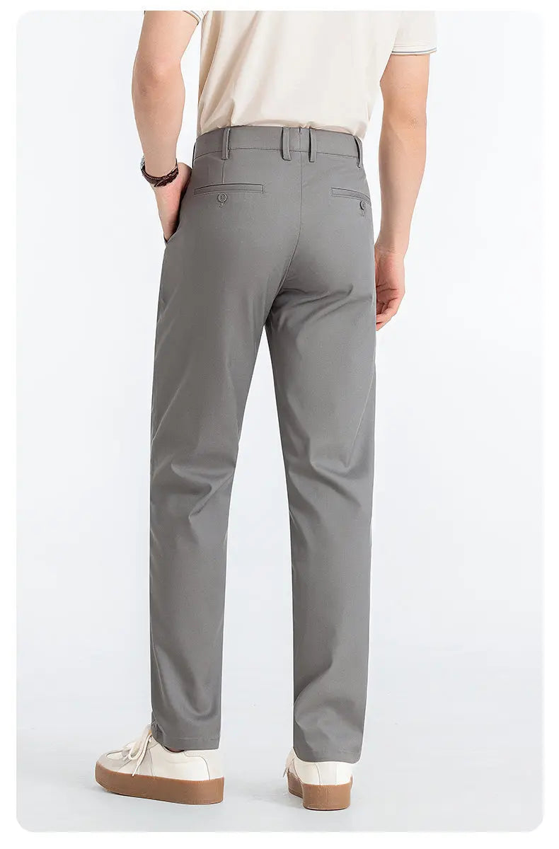 Men's High-End Suit Trousers - Breathable Lyocell Cotton Blend Dress Pants, Perfect for Office Wear and Comfortable Workwear