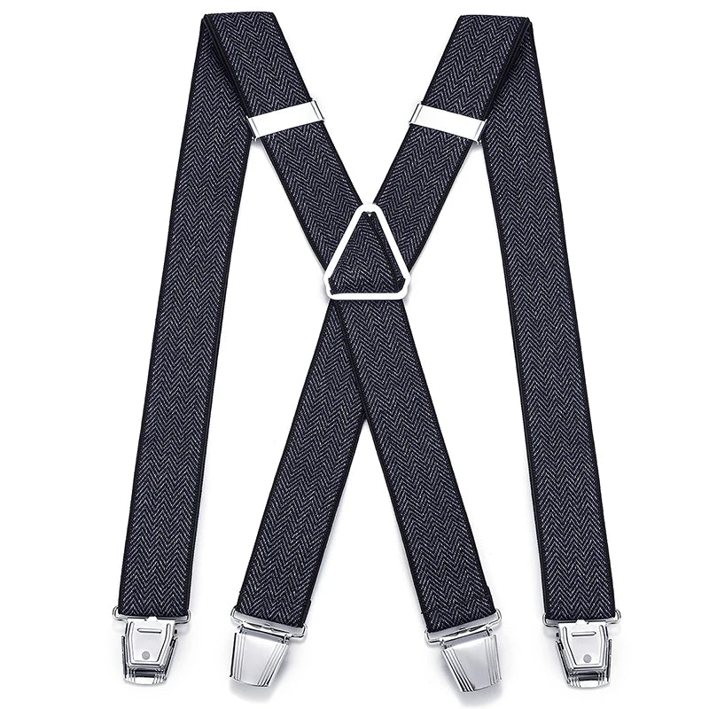 British High-End Adult Trousers with Elastic Anti-Slip Adjustable Suspenders
