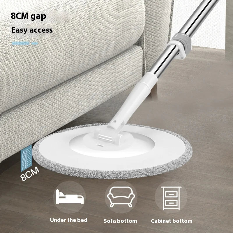 Mops Floor Cleaning Water Separation 360 Spin Mop with Round Bucket Microfiber No Hand-Washing Automatic Dewatering Squeeze