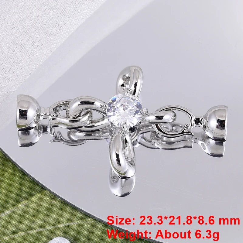 Juya 18K Gold Silver Plated Decoration Accessories Fastener Closure Pearls Clasps Lock For DIY Needlework Beads Jewelry Making