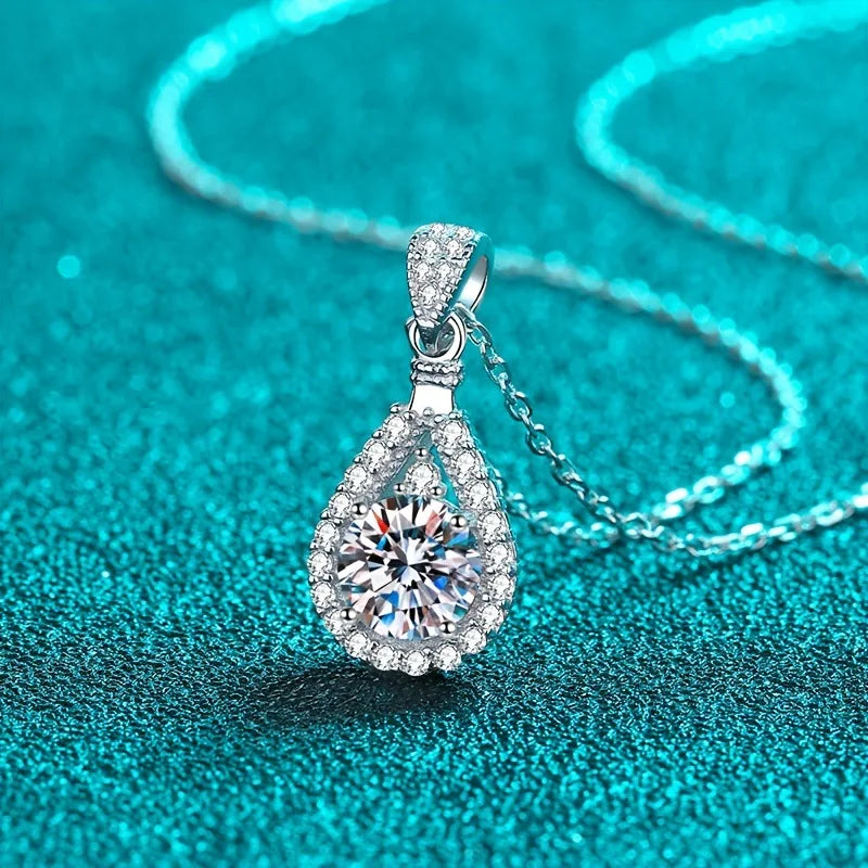 Necklace for Woman Wedding Fine Jewely with 925 Sterling Sliver Plated 18k White Gold Necklace