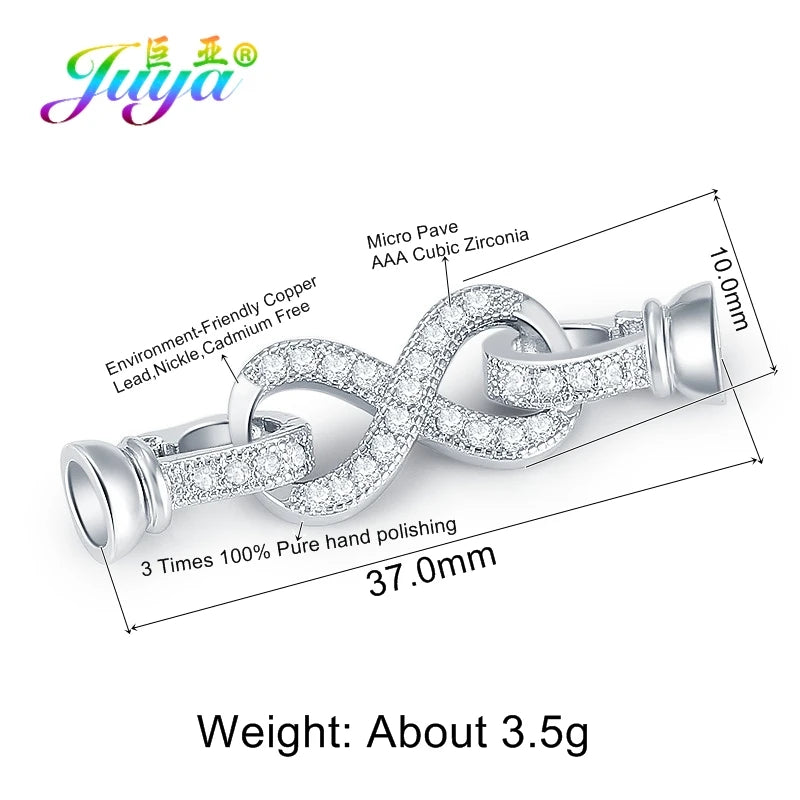 Juya 18K Gold Silver Plated Decoration Accessories Fastener Closure Pearls Clasps Lock For DIY Needlework Beads Jewelry Making