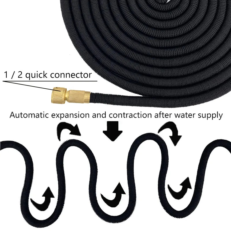 High Pressure Hose Water Gun, Flexible Magic Hose, More Wear-Resistant, Durable, Adjustable Spray, Used For Lawn Irrigation ﻿