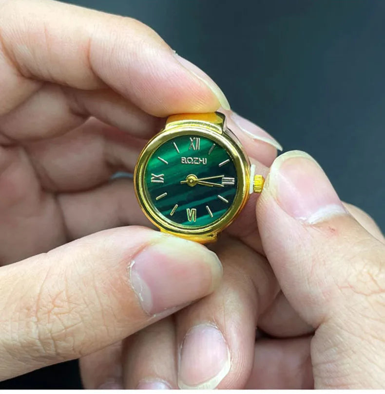 Hot Selling Finger Watch Ring Creative Movement Fashion Accessories Vintage Alloy Shell Quartz Watch Men Jewelry Women Gift