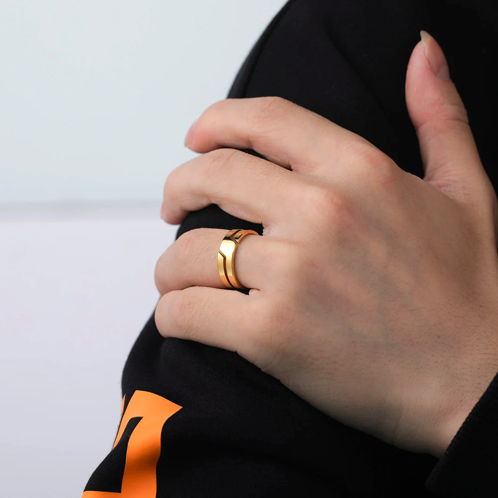 Skyrim Stainless Steel Ring for Men Women Black Minimalist Casual Finger Ring 2025 Couple Jewelry Wedding Gift for Lover