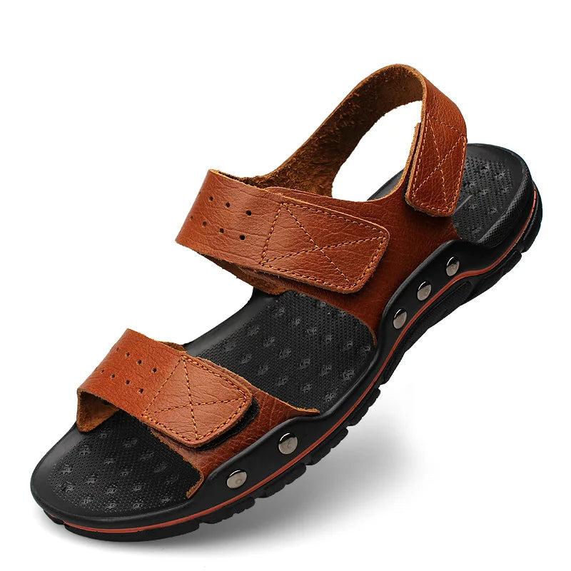 Men's New Summer Breathable Men's Sandals Fashion Trend Beach Shoes Slippers Sandals Mens Sandals Summer Genuine Leather Sandals