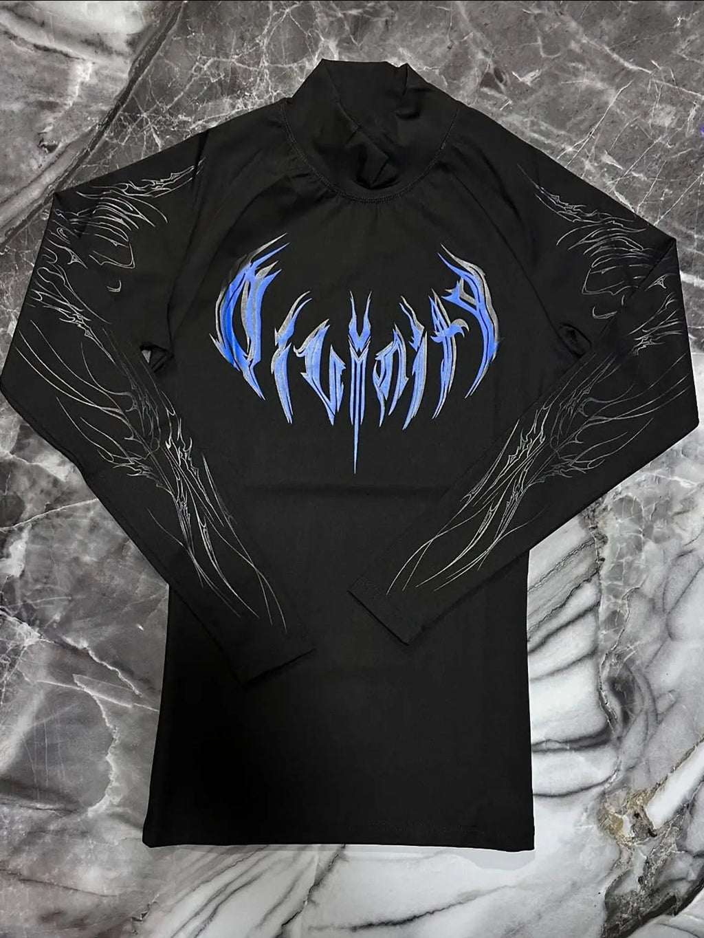 Men's High-neck Printed Tight-fitting Clothes For Fitness Training Quick-drying Clothes Elastic And Breathable For Exercise