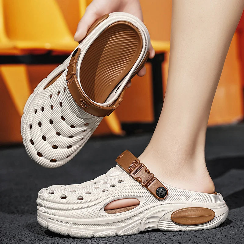 Mens Sandals Thick Bottom Slip Ons Fashion Slippers for Men Casual Clogs Man 2026 New Trendy Beach Shoes Comfortable Garden Shoe