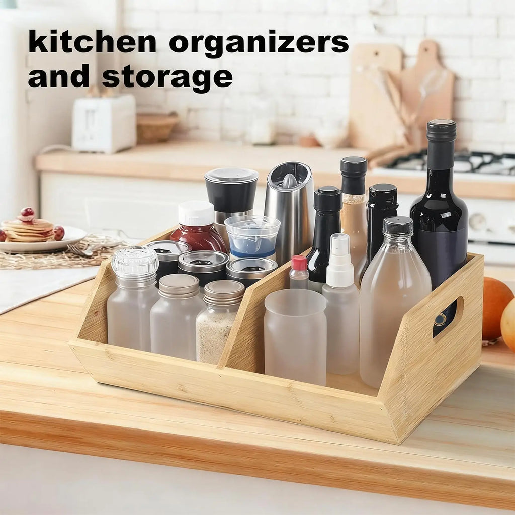 Pantry Organizer Bins Stackable Wooden Container Storage Pantry Bins for Kitchen Bathroom Food Snack Potato Onion Home