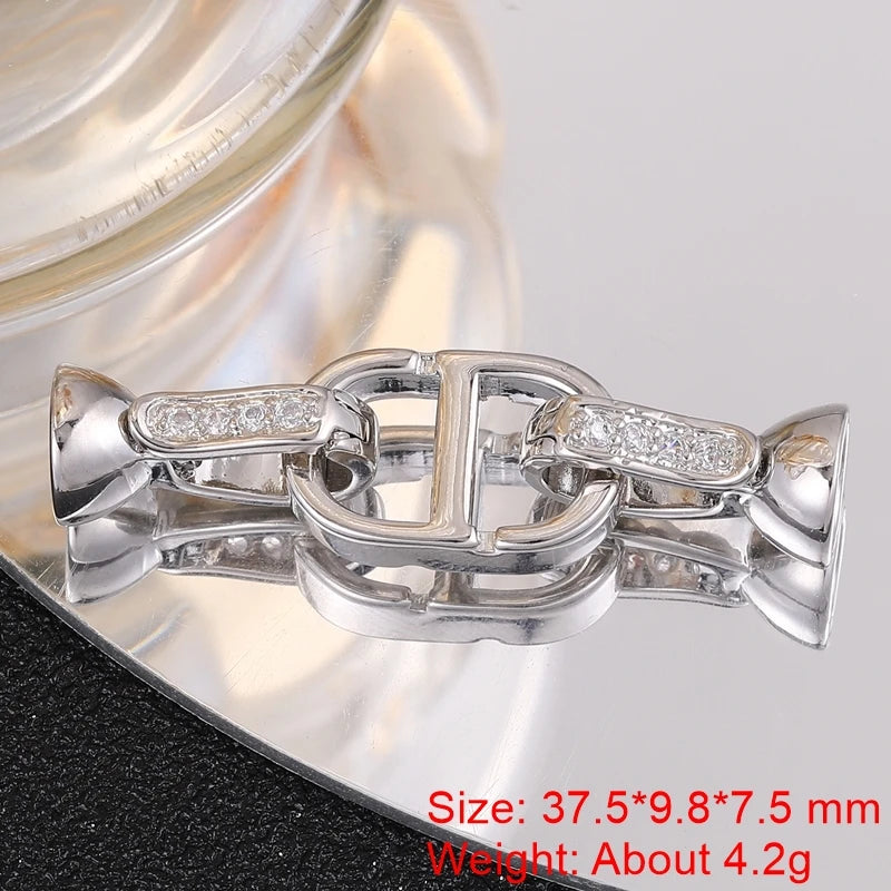 Juya 18K Gold Silver Plated Decoration Accessories Fastener Closure Pearls Clasps Lock For DIY Needlework Beads Jewelry Making