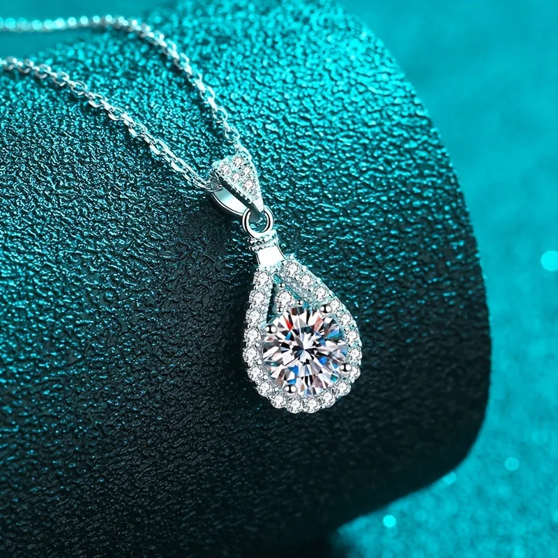 Necklace for Woman Wedding Fine Jewely with 925 Sterling Sliver Plated 18k White Gold Necklace