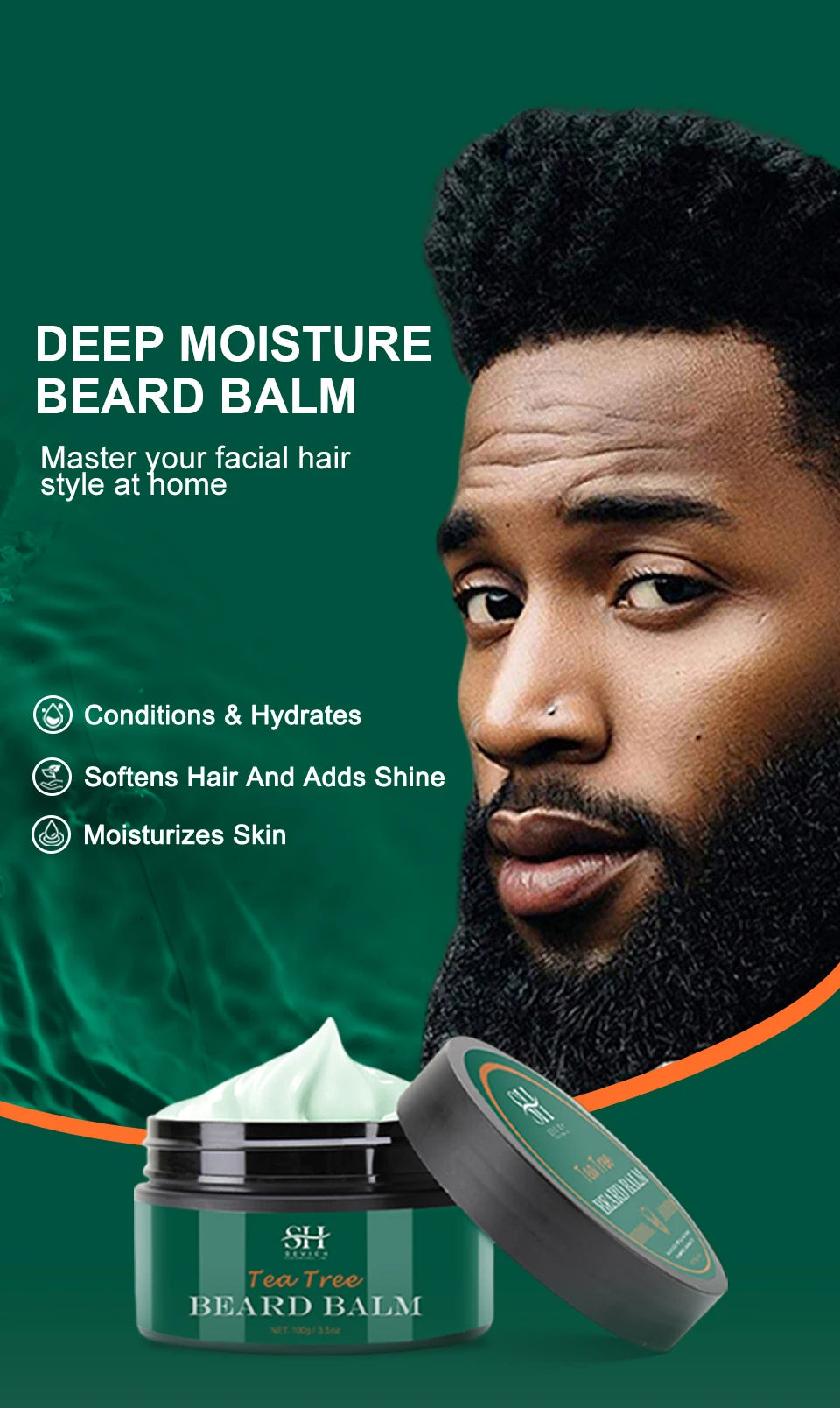 2023 Beard Growth Kit For Men Nourishing Moisturizing Moustache Growth Enhancer Oil Tea Tree Anti Hair Loss Shampoo Beard Care