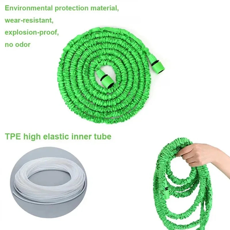 25FT-200FT Garden Hose Expandable Magic Water Pipe Home Garden Daily Watering Tools High-Pressure Car Wash Cleaning Water Gun