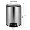Kitchen Waste Bin 9L, Square Pedal Trash Can with Cover, Stainless Steel Double Bucket Design for Efficient Waste Disposal