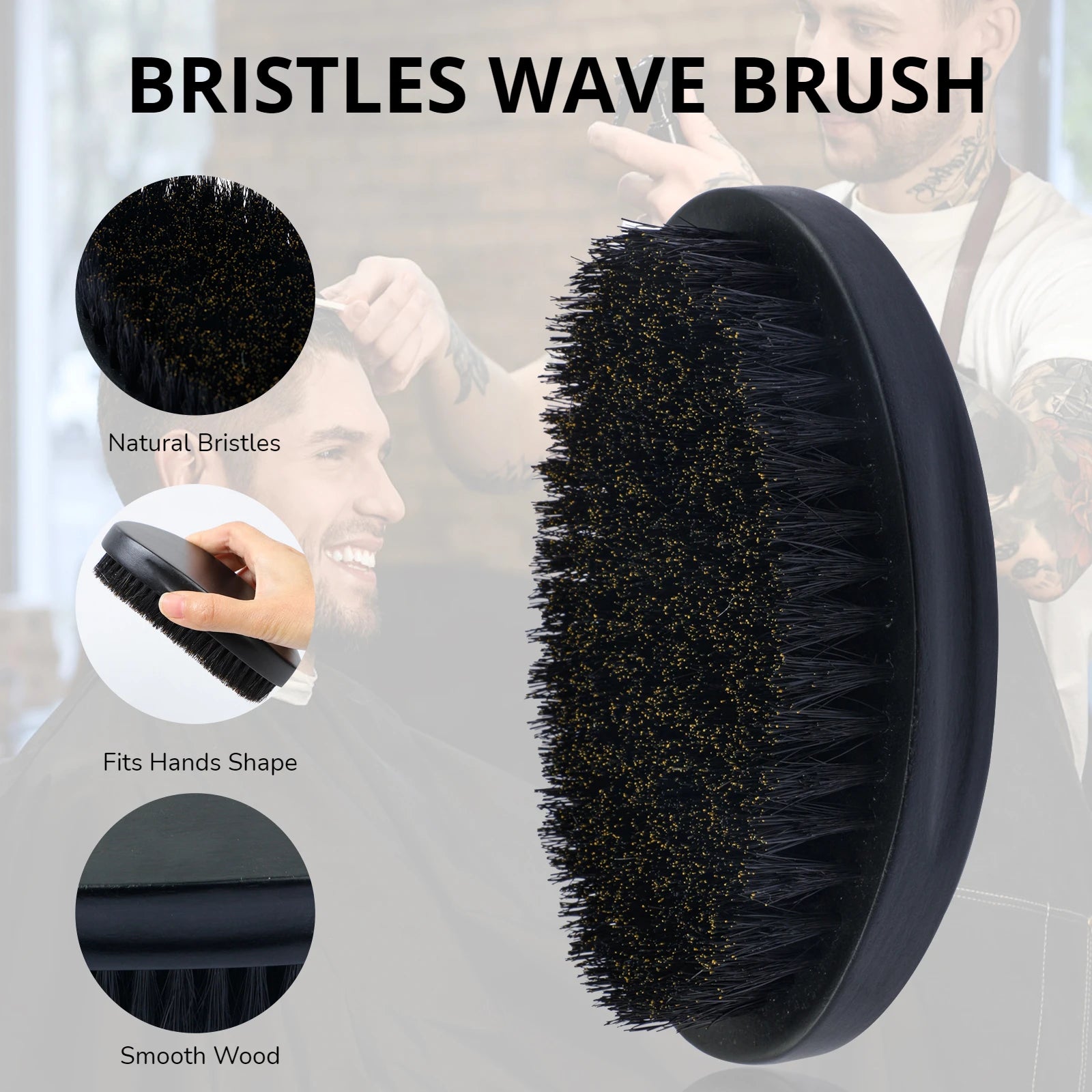 Boar Bristle Wood Beard Brush Kits With Gift Bag Professional Soft Hairdresser Shaving Brush Comb Set Men Mustache Combs