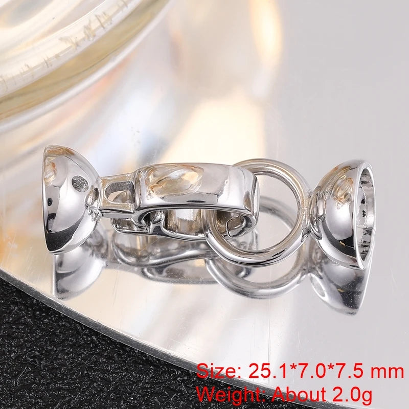 Juya 18K Gold Silver Plated Decoration Accessories Fastener Closure Pearls Clasps Lock For DIY Needlework Beads Jewelry Making