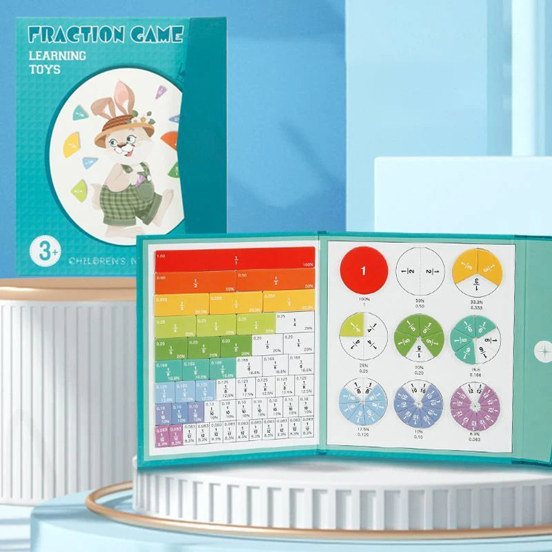 Montessori Magnetic Fraction Learning Math Toys Montessori Arithmetic Teaching Aids Wooden Book Educational Toys for Children