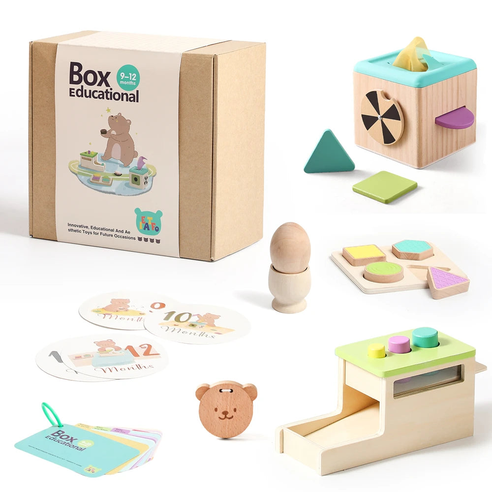 Montessori Wooden Toys Set Exercise The Hand-Eye Coordination Logic Ability Of Children Months 9-12Early Childhood Games Gifts