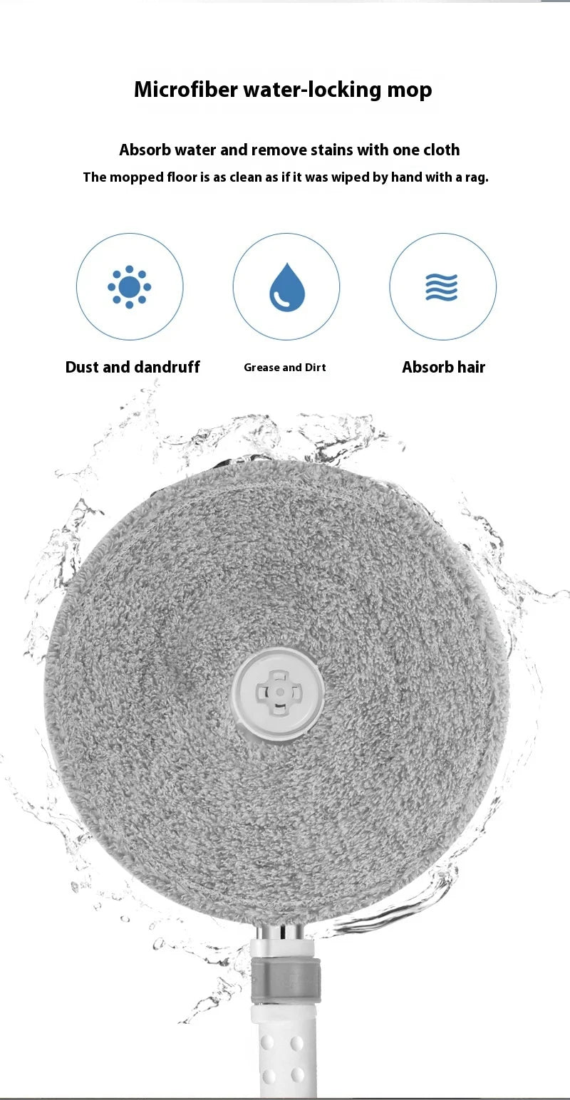 Mops Floor Cleaning Water Separation 360 Spin Mop with Round Bucket Microfiber No Hand-Washing Automatic Dewatering Squeeze