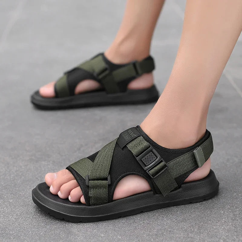 Summer Men Sandals Lightweight Open Toe Flat Mens Casual Shoes Outdoor Walking Sandals for Men Beach Shoes Size 39-45