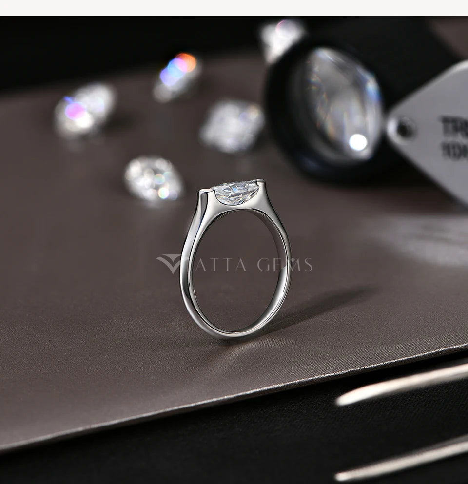 CHARMING Luxury Pure 10K 14K 18K Gold Moissanite Ring Lab Diamond Marquise Cut for Men Women Engagement Party Fine Jewelry Gifts