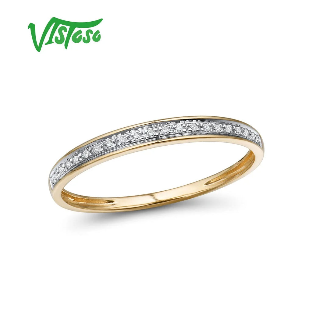 VISTOSO Genuine 14K White/Yellow/Rose Gold Rings For Women Simple Style Eternal Diamond Ring Engagement Anniversary Fine Jewelry
