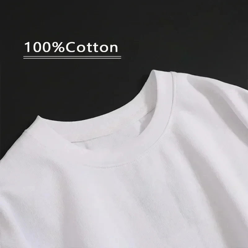 Men's Luxurious Printed Summer High-quality T-shirt 100% Pure Cotton, Relaxed and Loose Fit, Stylish and Unique, Round Neckline
