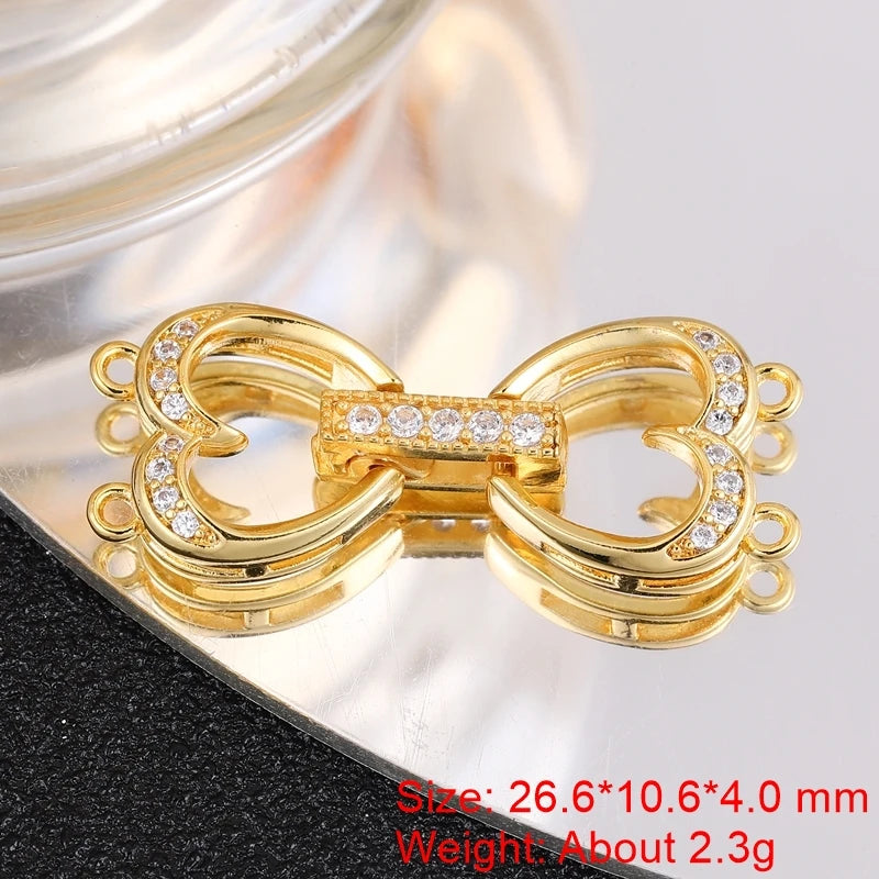 Juya 18K Gold Silver Plated Decoration Accessories Fastener Closure Pearls Clasps Lock For DIY Needlework Beads Jewelry Making