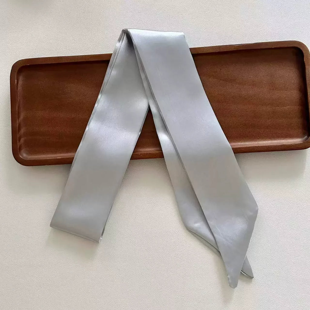 4.5x100cm Long Skinny Hair Scarf Women Imitation Silk Satin Headband Cute Neckerchief Solid Colors Ladies Fashion Bag Scarves
