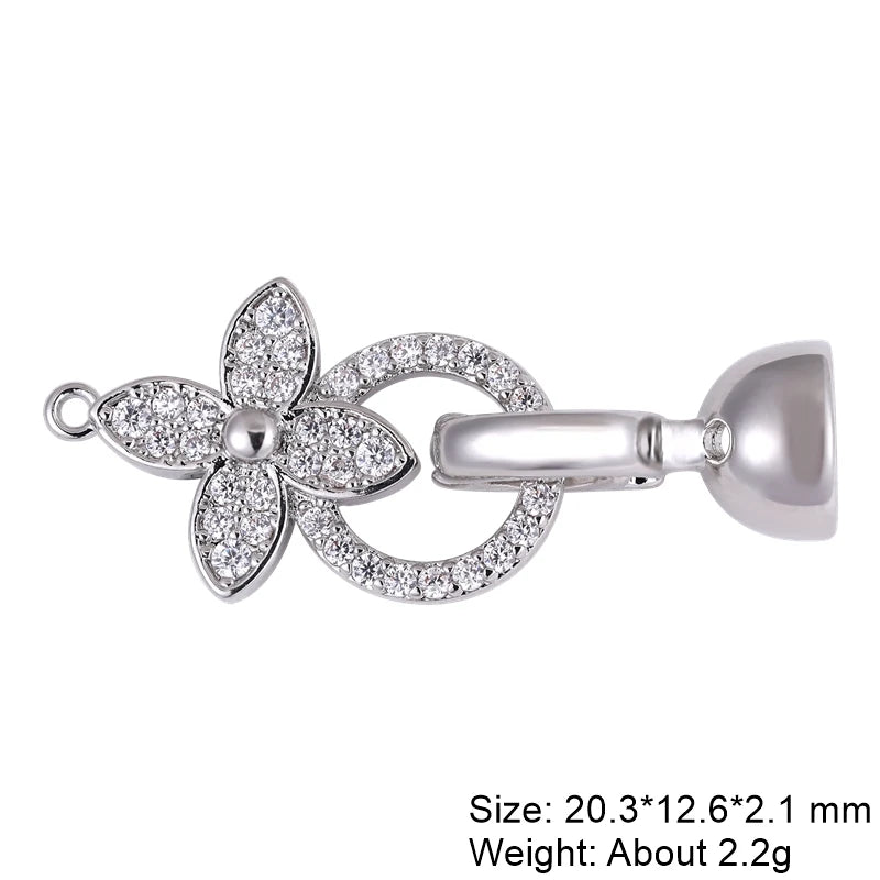 Juya 18K Gold Silver Plated Decoration Accessories Fastener Closure Pearls Clasps Lock For DIY Needlework Beads Jewelry Making