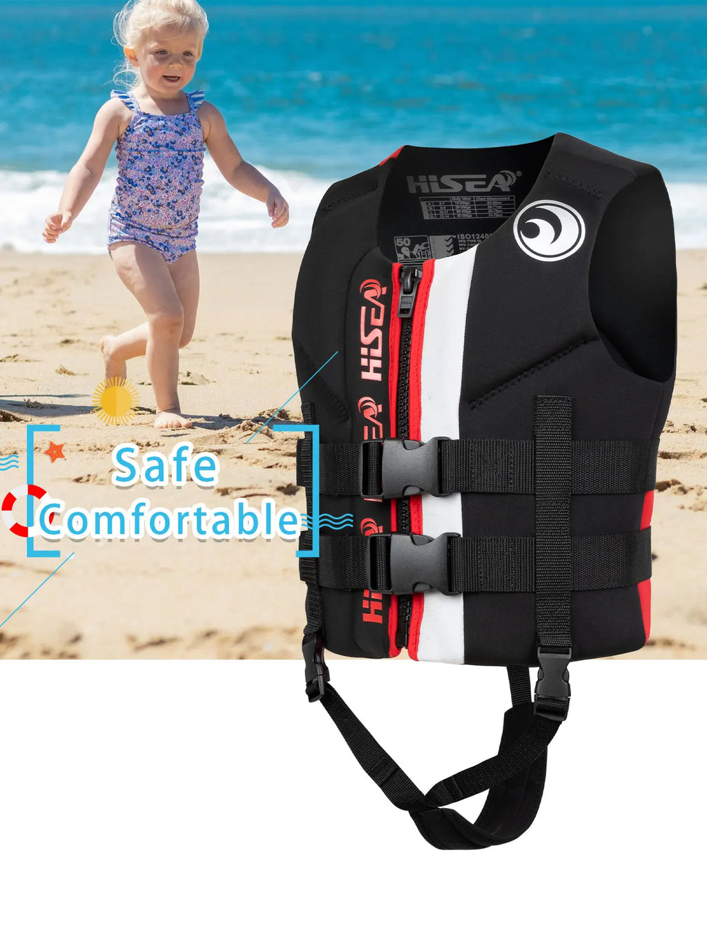 Kids Swim Vest - Adjustable Float Jacket for Boys & Girls, Safe Buoyancy Swimwear with Dual Straps, Stylish Swimming Aid Suit