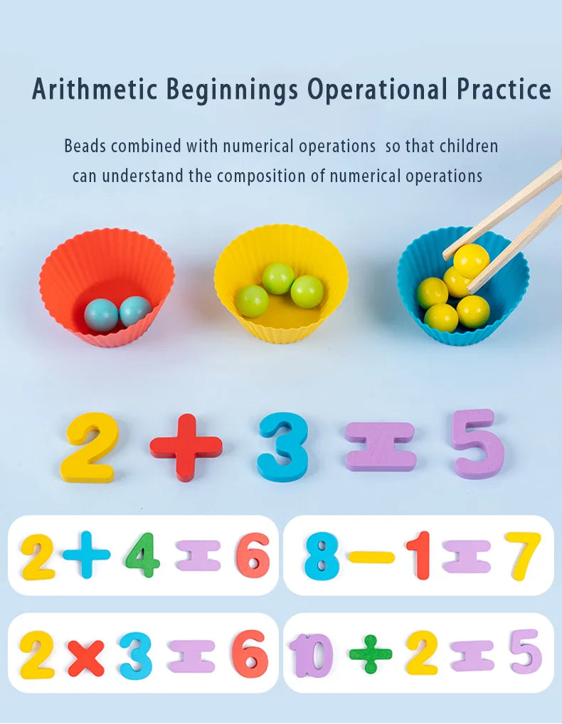 Children's math teaching aids, baby number cognition, arithmetic matching, educational early education toys, Montessori teaching