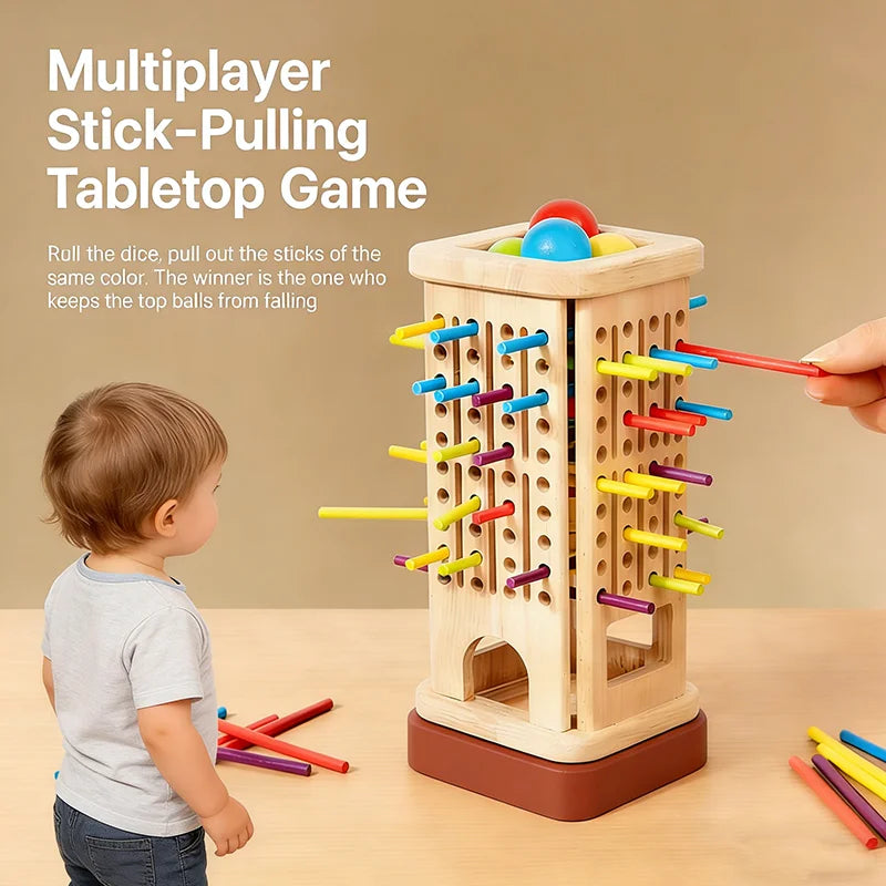 Montessori Game Wooden Board Game Multiplayer for Kids 4-8 Math Educational Fine Motor Skill Toy for Girl Boys Classic Fun Games