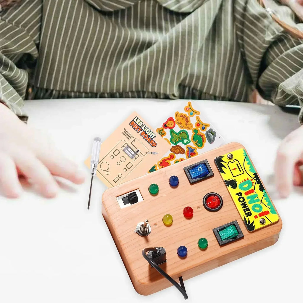 Children's Montessori LED light busy board simulation switch power board light button intelligence early education learning toys