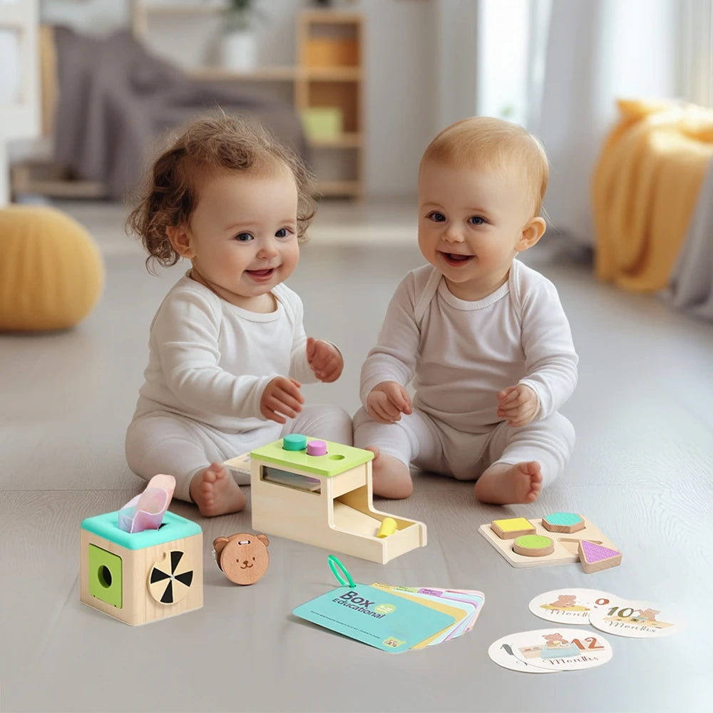8pc Baby 0 12 Months Toy Wooden Montessori Toy Children Creative Games Toy Kids Early Education Hand Brain Sense Toys Sets Gift