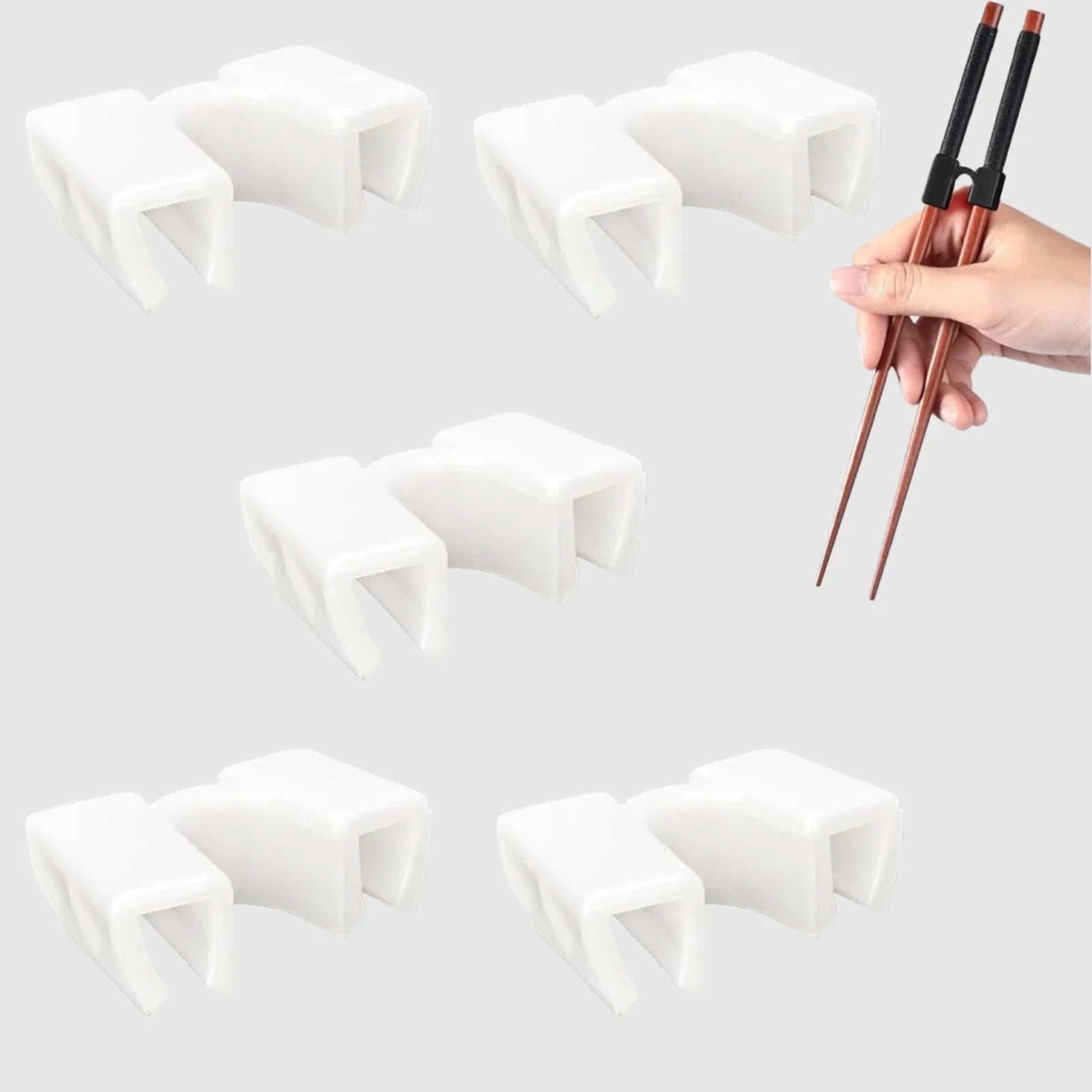 5PCS Training Chopsticks Replaceable Practice Chopsticks Plastic Non Slippery Heat Resistant Training Chopstick Right Left Hand