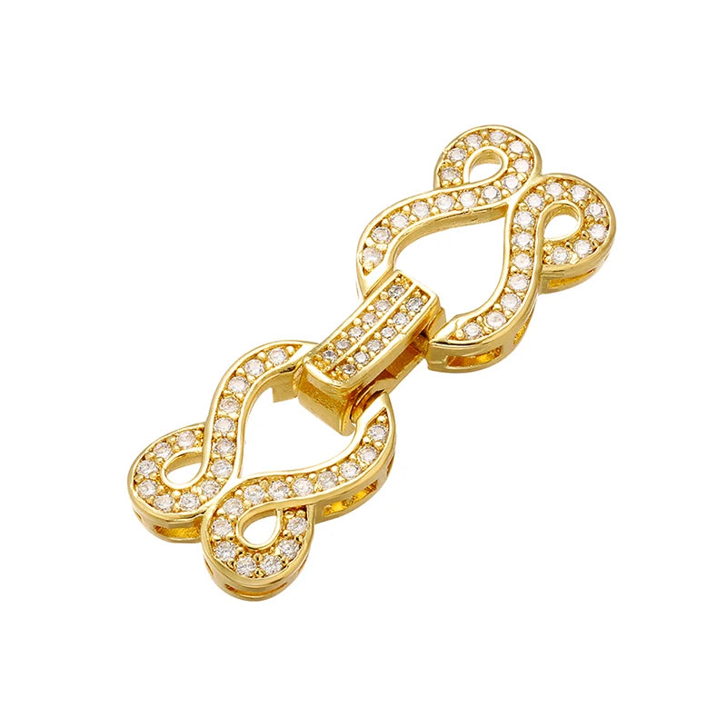 Juya 18K Gold Silver Plated Decoration Accessories Fastener Closure Pearls Clasps Lock For DIY Needlework Beads Jewelry Making
