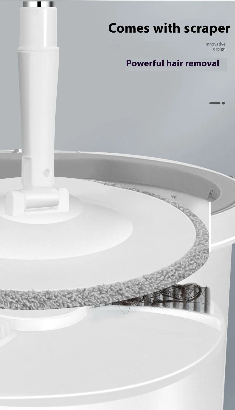Mops Floor Cleaning Water Separation 360 Spin Mop with Round Bucket Microfiber No Hand-Washing Automatic Dewatering Squeeze