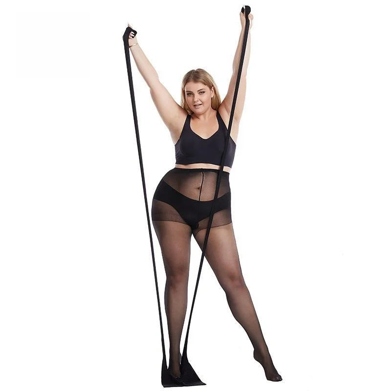 Plus Big Size Sexy Sheer Black Tights Stocking High Waist Pantyhose for Oversize Women XXXL Night Club Party Office Street Wear