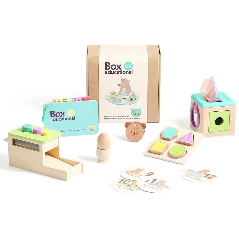 8pc Baby 0 12 Months Toy Wooden Montessori Toy Children Creative Games Toy Kids Early Education Hand Brain Sense Toys Sets Gift