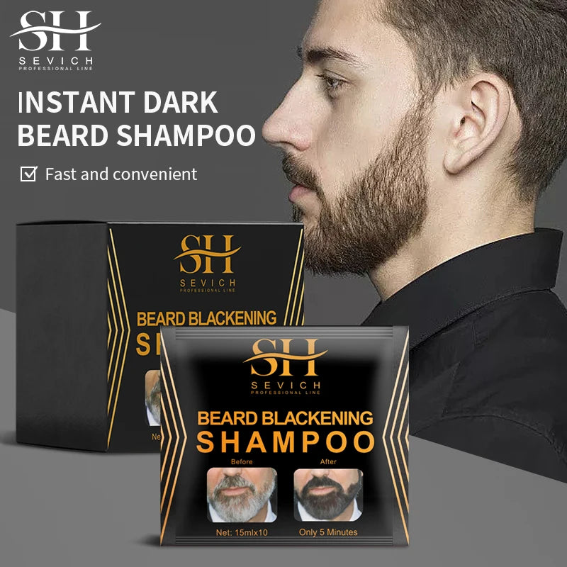 3 Minutes Black Beard Dye Cream Beard Paint Men Beard Coloring Dye Shampoo Natural Beard Cover Fast Permanent Gray Hair Dye