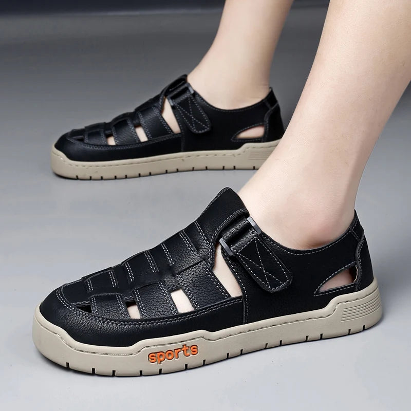 Mens Sandals Fashion Flat Comfort Lightweight Hollow Out Walking Shoes Summer Daily Commuting Casual Breathable Sports Sandals