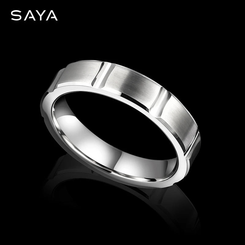 Rings For Men Original Fashion Male Classic 5mm Fine Jewelry Narrow Wedding Engagement Jewelry,Engraving