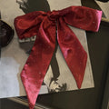 Solid Color Silk Scarf Headband French Elegant Long Strip Hair Tie Streamer Premium Sense Tie Headband Scarf