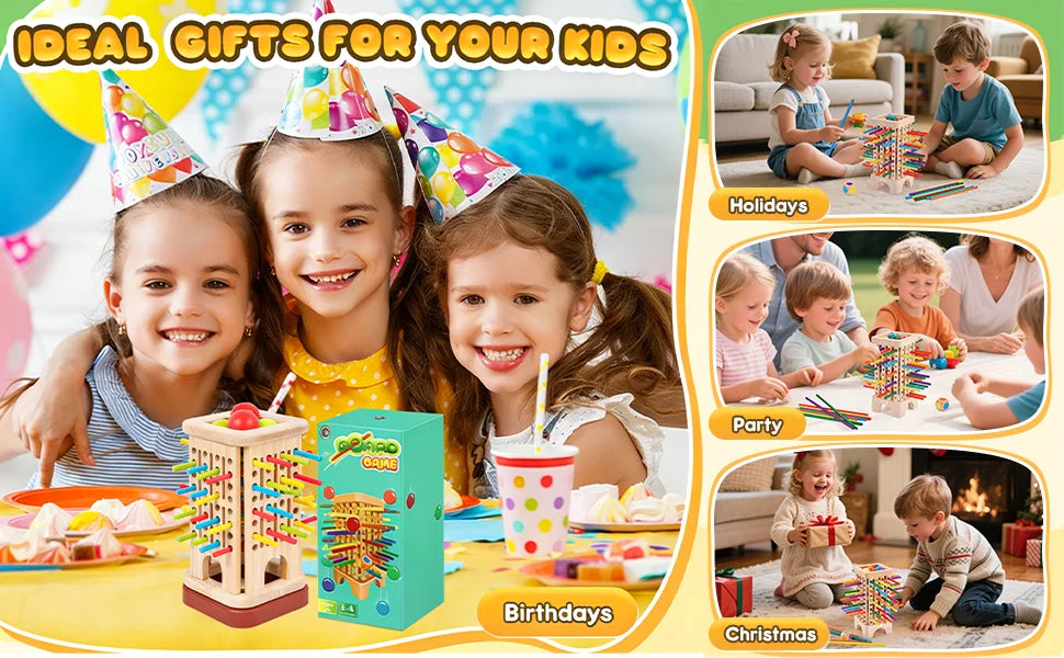 Montessori Game Wooden Board Game Multiplayer for Kids 4-8 Math Educational Fine Motor Skill Toy for Girl Boys Classic Fun Games